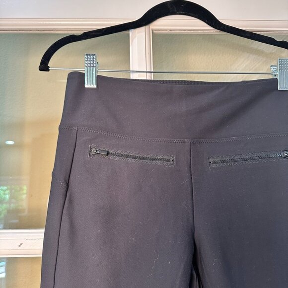 ATHLETA Moto Style Zip Pocket Notch Hem Black Pants Slacks - Size Small - Picture 6 of 7